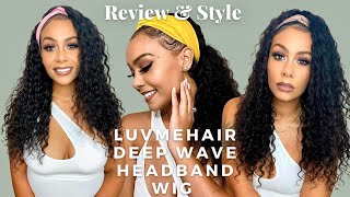 *How To* Style Headband Wig Ft. Luvmehair Deep Wave Headband Wig + Unboxing & Review #Headbandwig