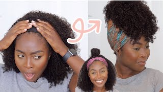 I Didn'T Know My Natural Hair Needed This! A Headband Wig?! Ft. Hergivenhair