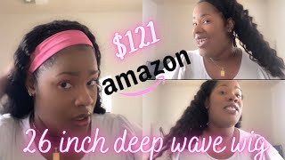 Amazon 26 Inch Deep Wave Human Headband Wig Review