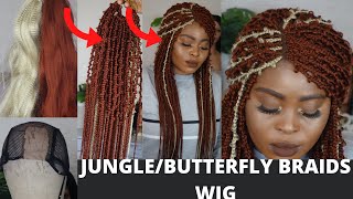 Diy Jungle Box Braids Wig /Crochet Distressed Braids/Butterfly Braids Wig