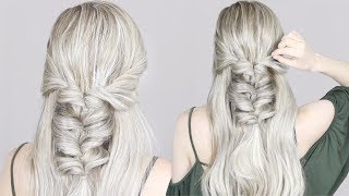 How To: Half-Up Half-Down Hairstyle |  Twisted Pull-Through Braid