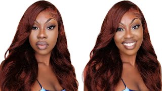 *Must Have* 22" Reddish Brown Body Wave Amazon Wig For Woc|(Step By Step) Install| Ft. Unice Ha