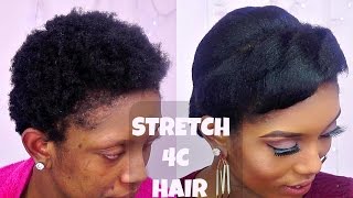 How To Stretch Short 4C Natural Hair With Flat Iron Ft Irresistibleme