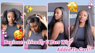 Get Trending Look Now! Beginner-Friendly U Part Wig Install Without Glue #Elfinhair