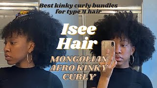 Isee Hair // Mongolian Afro Kinky Curly Hair | Perfect For 4A,4B,4C Hair | 3 Bundles Under $100