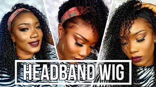 How To Get Long Curly Hair In Minutes + Different Headband Wig Styles/ Maxine Hair