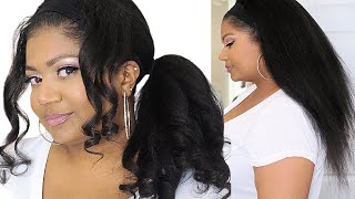 It Looks So Natural ! How To Style Quickly #Naturalhairwig  !  Divaswigs #Kinkystraight #Headbandwig