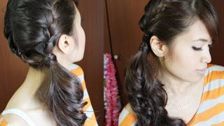 Chic Side Ponytail French Braid Hairstyle For Long Hair Tutorial