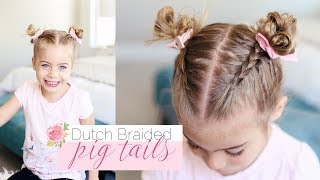 Cute Little Girl Hairstyle | Dutch Braided Pigtails | Twist Me Pretty