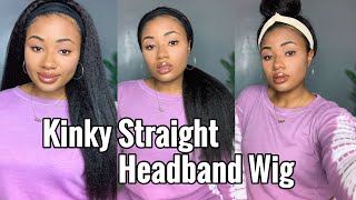 No Lace! No Glue! Kinky Straight Headband Wig! Looks Like 4C Hair Silk Press/Blowout | Asteria Hair