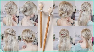1-Minute Easy & Amazing Hairstyles With Bun Stick Or Pencil   Chinese Bun Stick Hairstyles
