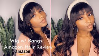 Full Wig With Bangs From Amazon | Hair Review | Bangs On Target Hair