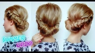 Short Hair Hairstyle Summer Greek Braided Updo | Awesome Hairstyles