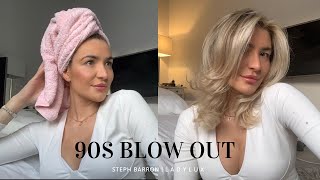 90S Blow Out At Home Using Rollers & Ghd Tong | Short Hair Styling | Steph Barron Ladylux