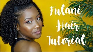 Fulani Inspired Natural Hair Tutorial  Ft. Heat Free Hair Clip Ins|| Easy