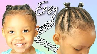 Cute & Easy Hairstyle For Toddler Girls | Short Natural Hairstyle | Braids With Beads