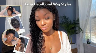 How To: Style Headband Wig | My Quick & Easy Go To Hairstyle | April Sunny