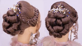 Easy Low Bun Hairstyle For Bridal L Wedding Hairstyles L Bridal Juda Hairstyle L Engagement Look