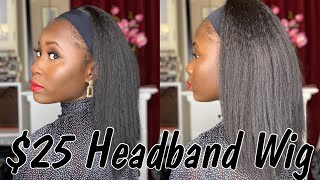 Trying A Headband Wig For The First Time| Kinky Straight Headband Wig