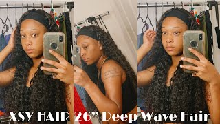 Perfect Summer Hair || Deep Wave 26" Headband Wig Ft. Xsy Hair