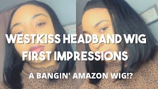 Amazon Headband Wig Under $60!? Westkiss Amazon Bob Wig First Impressions