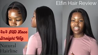 #Elfinhair Review Popular 4X4 Hd Lace Wig Unboxing & Installing~ Love This  Straight Hair!