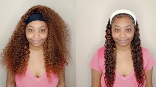 Honey Ombre Deep Wave Highlight Headband Wig | Angie Queen Hair
