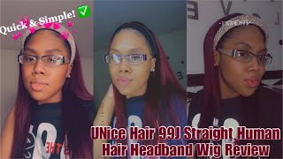 It'S The Color For Meeee!  | Amazon Human Hair 99J Straight Headband Wig Review  | Ft. Unice Ha