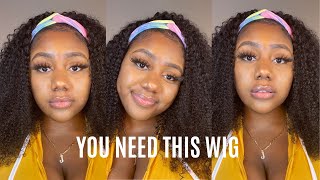The Most Natural Curly Headband Wig!--The Best Protective Style--Luvme Hair