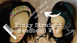 How To Diy Headband Wig: 12 Inch Short Kinky Straight Headband Wig With Mesh Cap | Missuniquebeautii