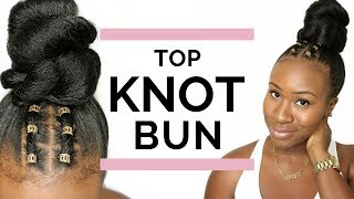 Top Knot Bun + Hair Jewelry Protective Style | Relaxed Hair