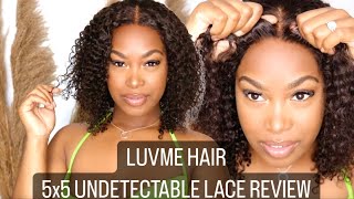 Luvme Hair Kinky Curly Neck Length 5X5 Undetectable Lace Wig Review