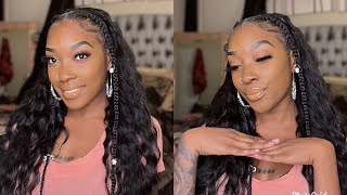 Easy 30 Minute Hairstyle| Up Down| 2 Braids With Half Wig