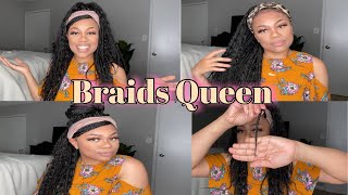 Braids Queen Unboxing And Hair Review Braided Headband Wig