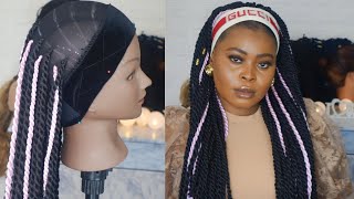 How To Diy Headband Braid Wig / Using Brazilian Wool/ Diy Yarn Twist