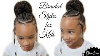 Children'S Braided Hairstyle With A Bun | Back To School Hairstyles