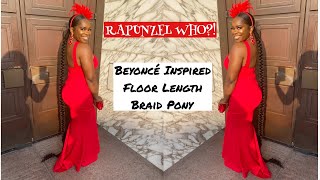 Beyonce Braid Hair Tutorial | Floor Length Jumbo Braid With Ouch-Less Low Ponytail | Beautybybam