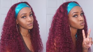 The Perfect On The Go Headband Wig For Fall! | 99J Deep Wave | Ft. Wiggins Hair