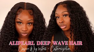 Glueless Deep Wave 6X6 Closure Wig Install | Easy Full Customized Detailed Tutorial Ft Alipearl Hair