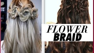 Flower Braid Hair Tutorial | Half-Up Prom Hairstyles