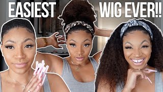Easiest Protective Style No Lace! No Glue! No Gel! |New Headband Wig Glueless Install Ft. Divaswig