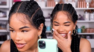 My First Time Wearing A Braided Wig Lol...This Was Interesting | Arnellarmon