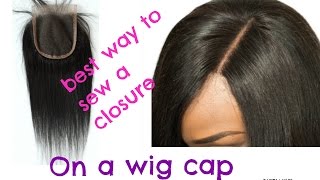 The Best Way To Sew A Closure Onto A Wig Cap | Fadzy Missy