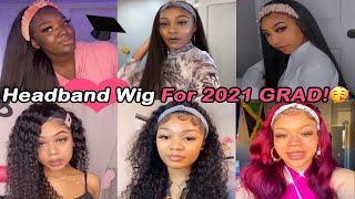 Congrats 2021 Graduation!Cheap & Easy Headband Wig For Girls! Protective Style #Ulahair