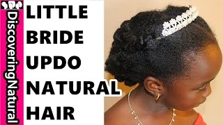 Natural Hair Kids Hairstyle "Updo" For Wedding Prom  Little Braid| Veda 2015 Day 16