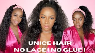 Switch It Up ! Headband Wig To Half Up And Down Style Ft. Unice Hair Water Wave Headband Wig