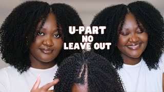 Curly Fro U-Part Wig Install With The Crochet Braids Method Outre Big Beautiful Hair Wig #Outrehair