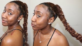 Long / Extended Braided Ponytail On Natural 4A Hair | Curly Hairstyle