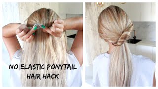 Easy No Elastic Ponytail Hair Hack #Shorts