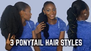 4C Diy Kinky Ponytail Hairstyles|Bubble Ponytail & Braided Ponytail|#4Chair #Naturalhair #Ponytail